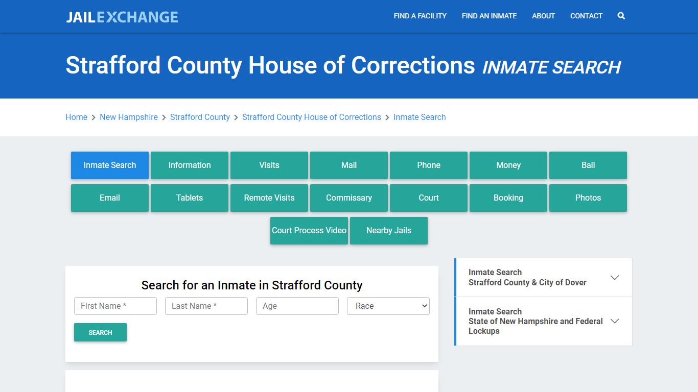 Strafford County House of Corrections Inmate Search - Jail Exchange