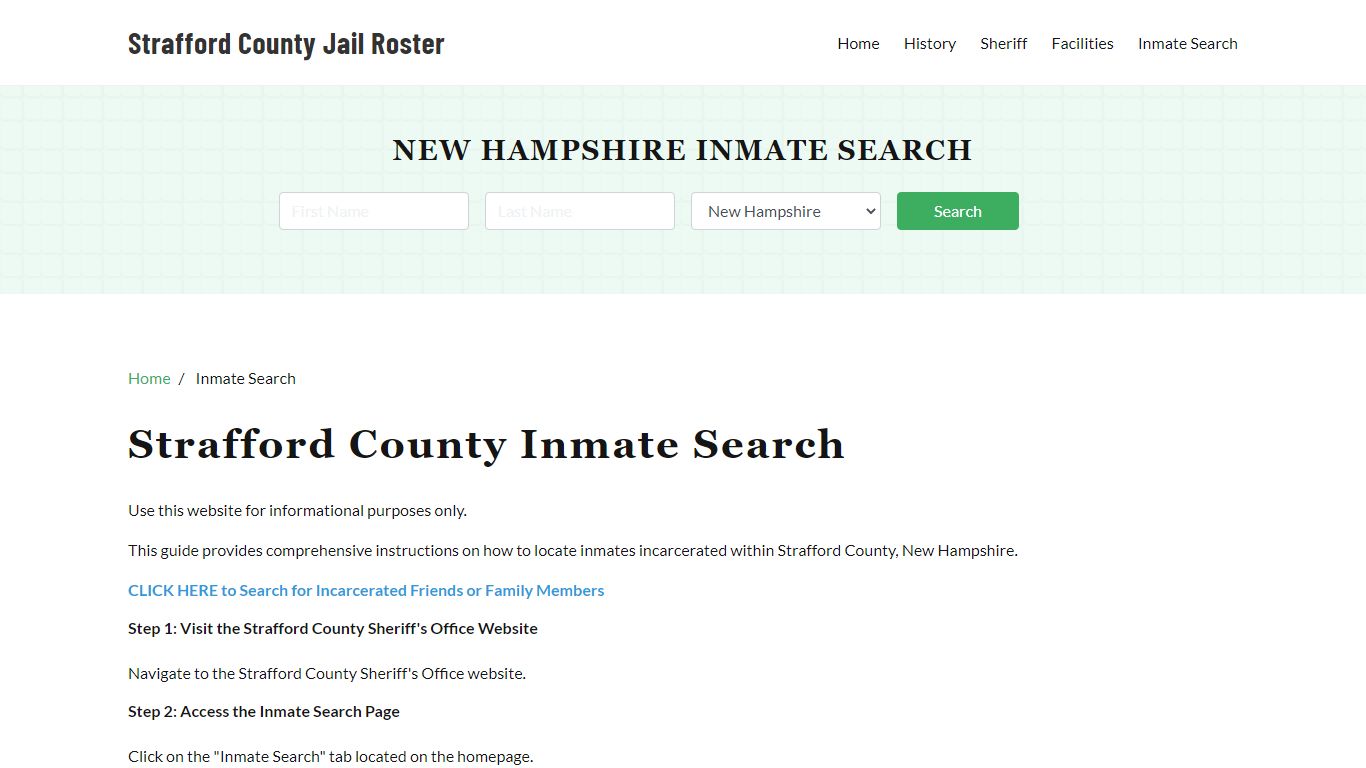 Strafford County, NH Detainee Lookup