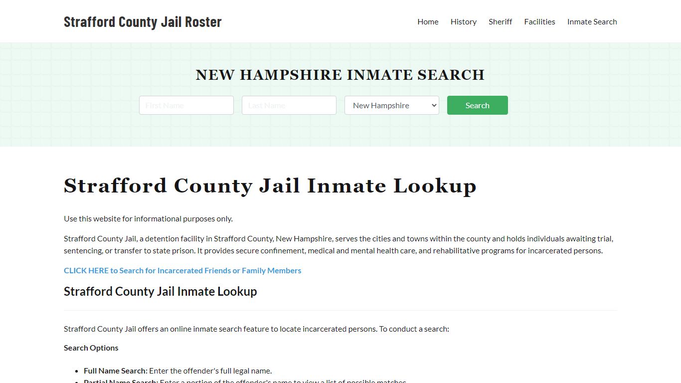 Strafford County Jail Roster Lookup, NH, Inmate Search