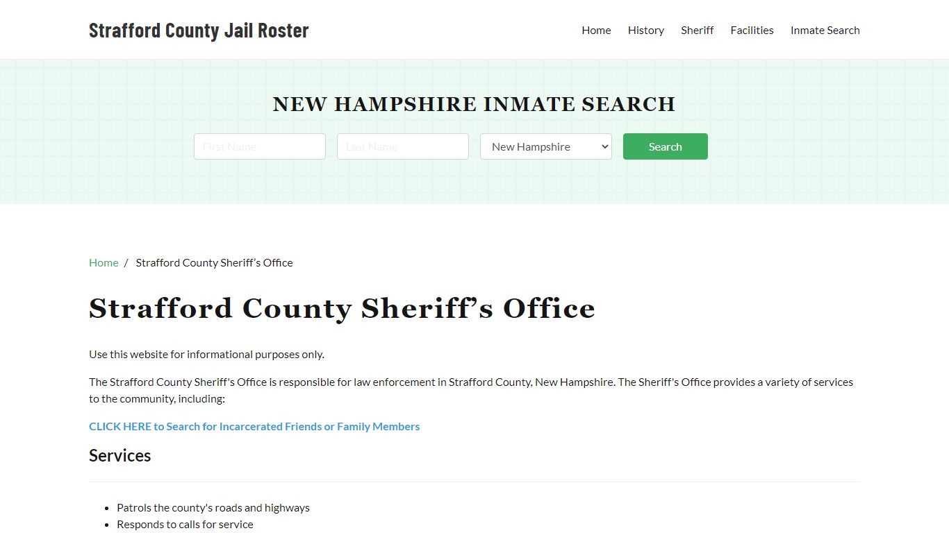 Strafford County Sheriff Office, NH, Arrest Warrants Search